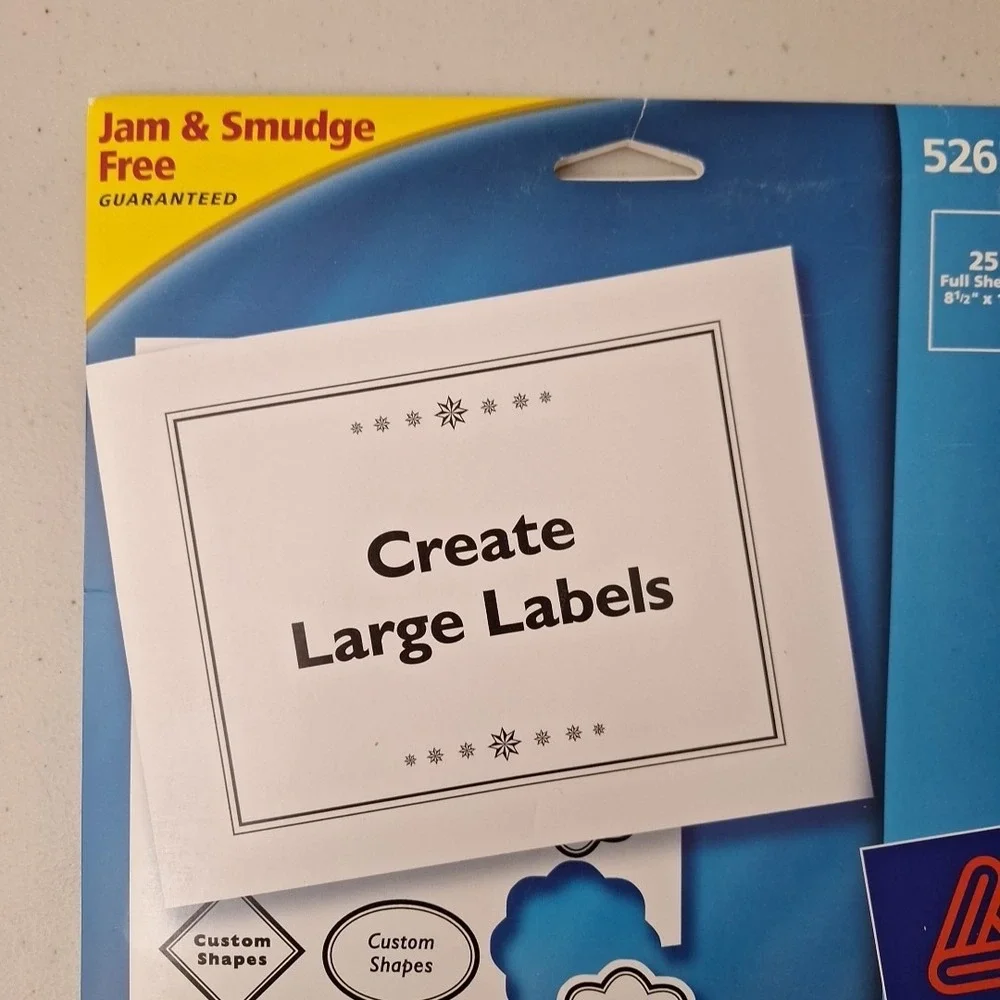 Avery 5265 Full Sheet Laser Labels Jam & Smudge Free, 8 1/2
